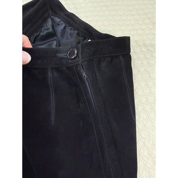 Yves Saint Laurent Rive Gauche Suede‎ Skirt Leather | Black | Womens EU 40 US 6 - Picture 5 of 10